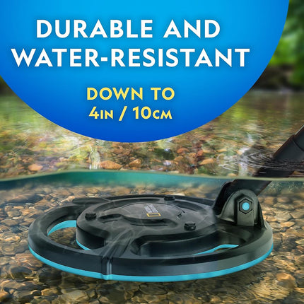 National Geographic Starter Metal Detector Kit - Blue Marble Kids Detector with Waterproof Coil & Trowel, Lightweight, Beach Detector