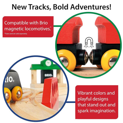 BRIO World Intermediate Expansion Pack Wooden Railway Track – Train Track Extension Pieces & Switch Tracks Add-On, Compatible with BRIO World Trains, Sets & Accessories, Kids 3 Years and Up