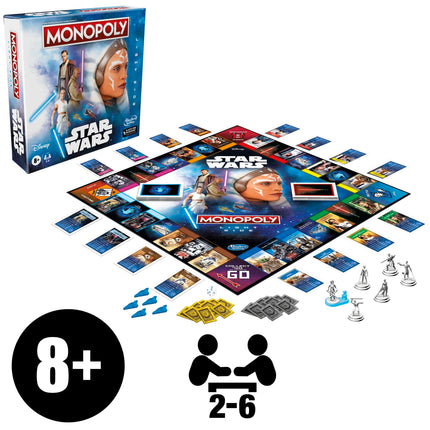 Hasbro Gaming Monopoly: Star Wars Light Side Edition Board Game for Families and Kids Ages 8 and Up,Star Wars Jedi Game for 2-6 Players,Family Games