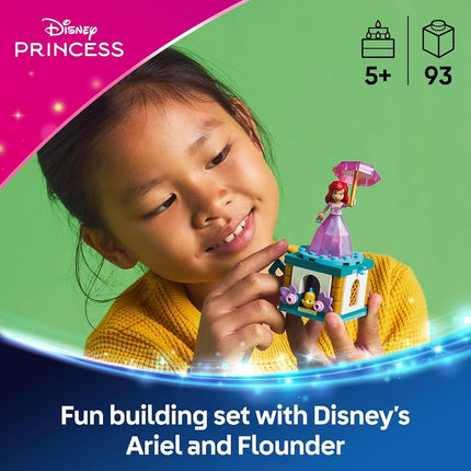 LEGO ǀ Disney Princess Twirling Ariel - Spinning Toy with a Mini Doll & Flounder Figure plus Accessories incl. a Diamond & Key - Gift for 5+ Year Old Girls - 43259