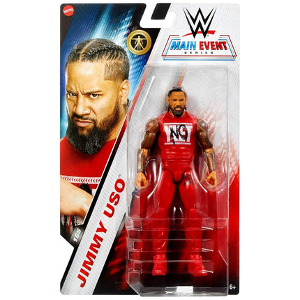 Mattel WWE Jimmy USO Action Figure, Main Event Series #155 6-inch Collectible with 10 Articulation Points & Life-Like Look