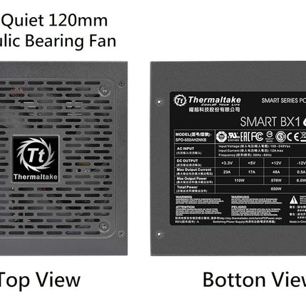 Thermaltake Smart BX1 650W Bronze SLI/Crossfire Ready Continuous Power ATX12V V2.3/ EPS V2.92 80 Plus Bronze Certified Non Modular Power Supply PS-SPD-0650NNFABU-1