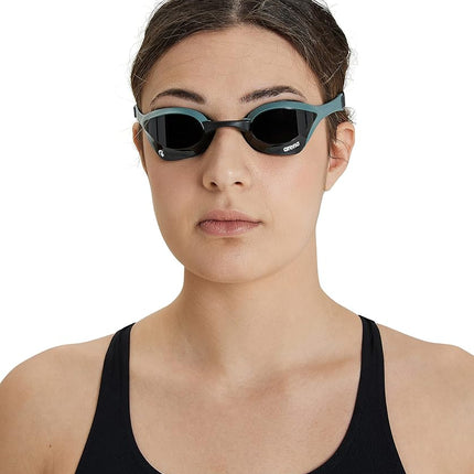 ARENA Cobra Ultra Swipe Unisex Adult Racing Swimming Goggles, Swimming Pool Goggles with Curved Lenses, Anti-Fog, UV Protection, 5 Interchangeable Nose Bridges