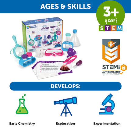 Learning Resources Primary Science Lab Set Pink,22 Pieces, Ages 3+, Science Kits for Kids, Experiments for Kids, stem Toys for Kids, Sensory Tube, STEM Toys