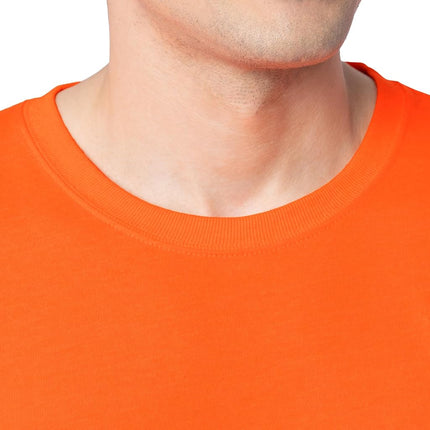 Fruit of the Loom Camisetas de manga larga de algodón Eversoft para hombre, transpirables y que absorben la humedad con control de olores, manga larga - Naranja de seguridad, 3XL