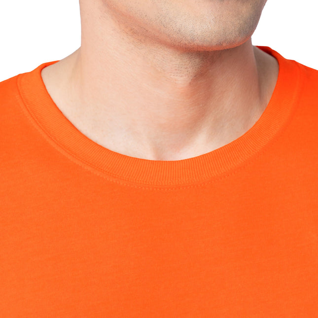 Fruit of the Loom Camisetas de manga larga de algodón Eversoft para hombre, transpirables y que absorben la humedad con control de olores, manga larga - Naranja de seguridad, 3XL