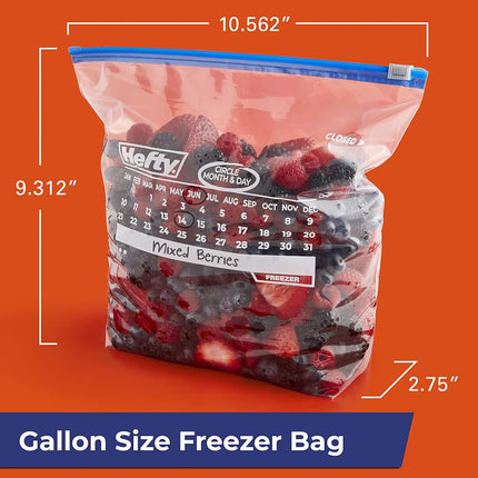 Hefty Slider Freezer Calendar Bags, Gallon Size, 100 Count