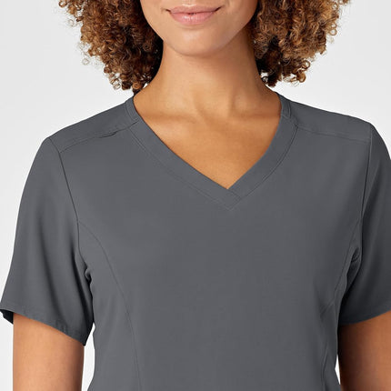 WonderWink Renew Women's V-Neck Scrub Top, Pewter, Medium
