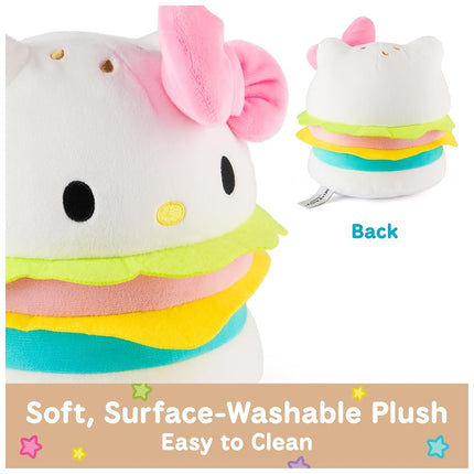 GUND Sanrio Official Hello Kitty Hamburger Plush, Collectible Plush Toy, Stuffed Animal for Ages 1 and Up, Pink/White, 8”