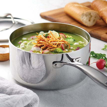 Tramontina 3 Qt Stainless Steel Sauce Pan with Lid 3 Ply Covered 80116/023DS