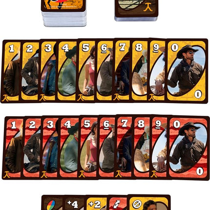 Mattel Games UNO Yellowstone Card Game for Kids, Adults, Families & Parties with Deck & Special Rule Inspired by the TV Show