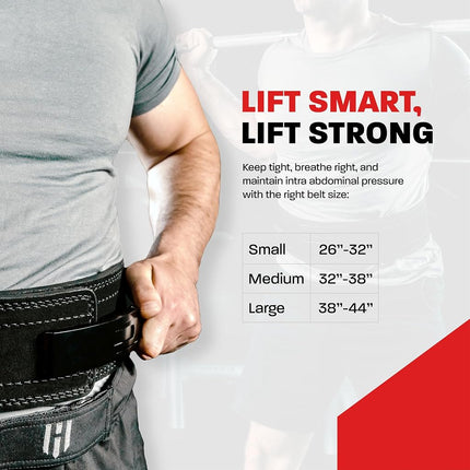 Hawk Sports Lever Belt Black Genuine Leather Powerlifting Men & Women Power Lifting 10mm Weightlifting Belt! (Black, Large)