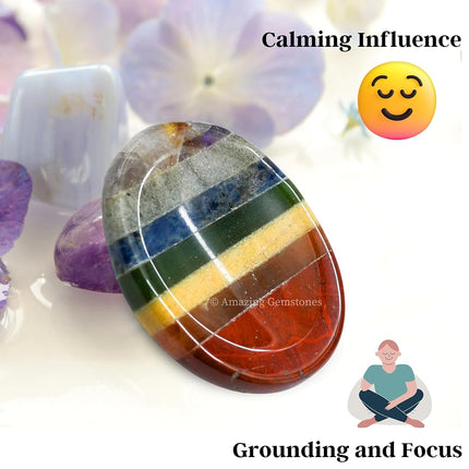Amazing Gemstone Titanium Aura Quartz Worry Stone Crystals and Healing Stones - Worry Stones for Stress Relief Gift - Piedra Crystal Fidget for Meditation, Relaxation - Unique Stocking Stuffers & Birthday Gifts