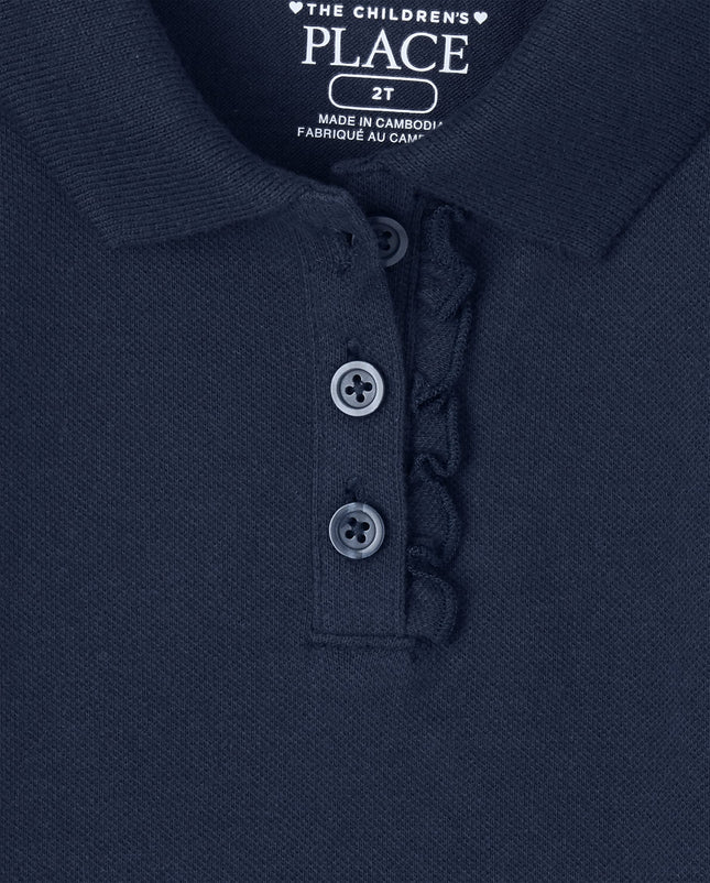Polo piqué con volantes de manga larga para bebé y niña pequeña The Children's Place, paquete de 2, Tidal, talla 5T