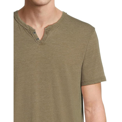 Lucky Brand Men's Venice Burnout Notch Neck Tee Shirt T, Dark Olive, XL