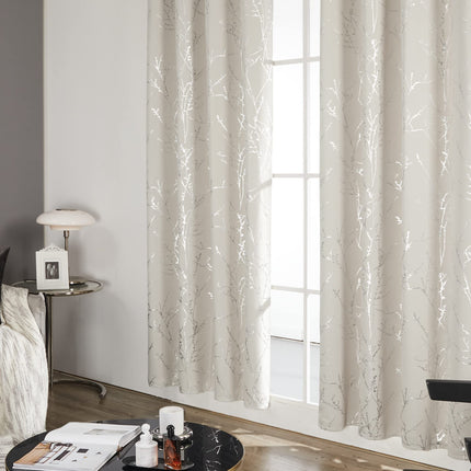 Deconovo Blackout Curtains - Thermal Insulated, Noise-Reducing Window Drapes for Bedroom, Living Room -2 Panels, White, 52W x 108L