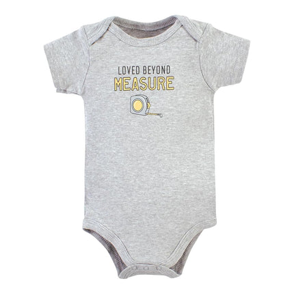 Hudson Baby Unisex Baby Unisex Baby Cotton Bodysuits, Construction Work, 9-12 Months, Construction Work 5 Pack, 9-12 Months