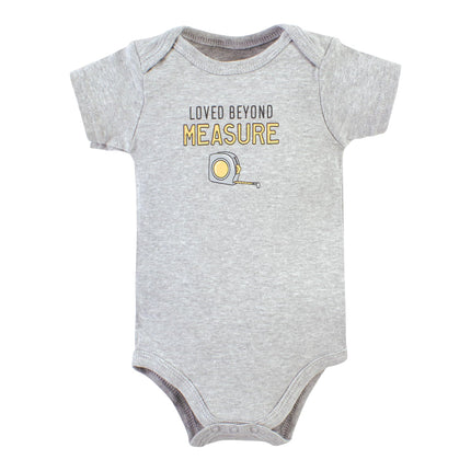 Hudson Baby Unisex Baby Unisex Baby Cotton Bodysuits, Construction Work, 9-12 Months, Construction Work 5 Pack, 9-12 Months