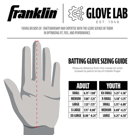 Franklin Sports 2nd-Skinz Batting Gloves - White/Navy, Adult Small