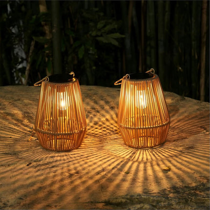 KagoLing 2 Pack Handmade Outdoor Solar Lanterns