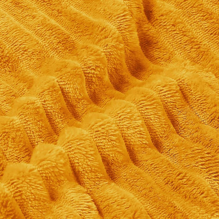 BEDELITE Fleece Throw Blanket for Couch – 3D Ribbed Jacquard Soft and Warm Decorative Spring Blankets – Cozy, Fuzzy, Fluffy, Plush Lightweight Mustard Yellow Throw Blankets for Bed, Sofa, 50x60 inches