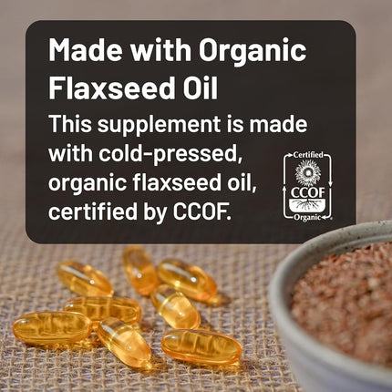 NatureWise Organic Flaxseed Oil Max 720mg ALA | Highest Potency Flax Oil Omega 3 for Cardiovascular, Brain, Immune Support & Healthy Hair, Skin, & Nails | Gluten Free Non-GMO [4 Month - 120 Softgels]