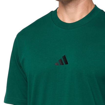 adidas Men's Essentials Small Logo Single Jersey T-Shirt, Collegiate Green/Black, XX-S