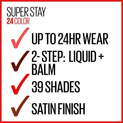 Maybelline New York Superstay 24, 2-step Lipcolor, All Day Cherry 015
