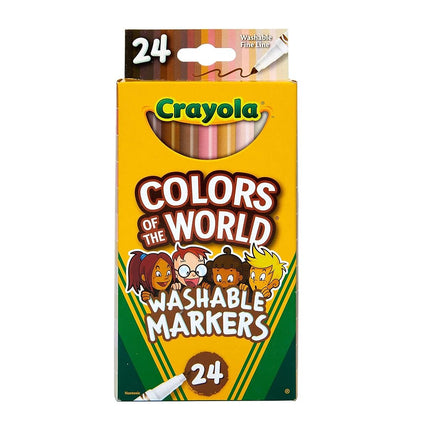 Crayola Colors of The World Markers 24 Count, Fine Line Washable Skin Tone Markers, 24