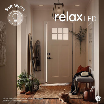 Ampoules LED sphériques GE Relax, 5,5 W (équivalent 60 W) lumière HD blanc doux, finition dépolie, culot moyen (1 unité)