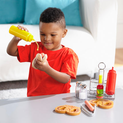 Melissa & Doug Juego de cocina de juguete con accesorios de condimentos, comida de juguete, producto original 9358