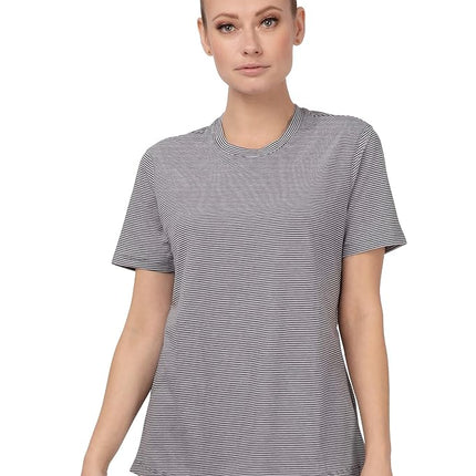 Chef Works womensSHT01WWomens Striped T-Shirt Short Sleeves T-Shirt - - X-Small Grey