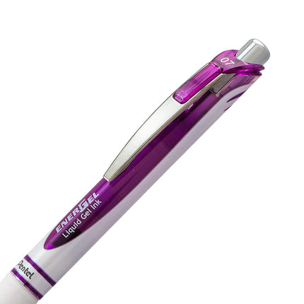 Pentel EnerGel Pearl Deluxe RTX Retractable Gel Pen, 0.7mm Needle Tip, 2 Pack, Violet Ink (BLN77WBP2V)