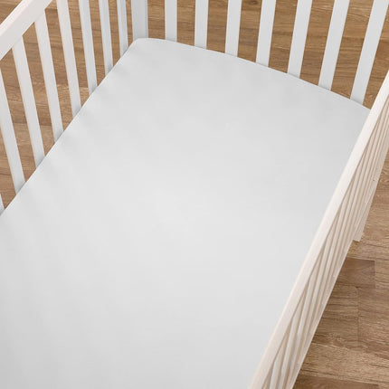 American Baby Company Sábana ajustable de punto de algodón 100 % de 4 piezas para colchones de minicuna Porta, zigzag azul/ballena aguamarina/gris/blanco, para niños y niñas