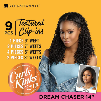 Sensationnel Curls Kinks & Co Synthetic Hair Clip ins - DREAM CHASER 14 (Color:1 Jet Black)