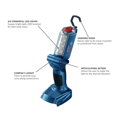 BOSCH GLI18V-300N 18V Articulating LED Worklight (Bare Tool)