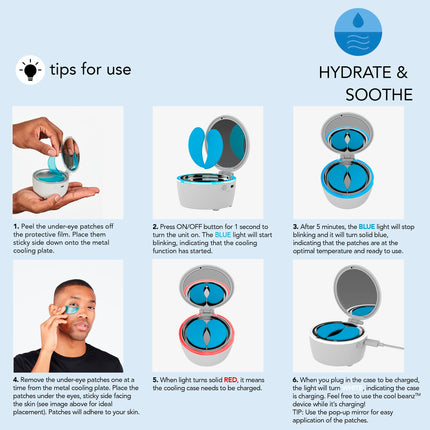 skn by conair Cool Beanz Parches Reutilizables para Debajo de los Ojos, Mascarilla Recargable de Ojos Fría para Reducir Ojeras y Hinchazón, y Refrescar Ojos Cansados