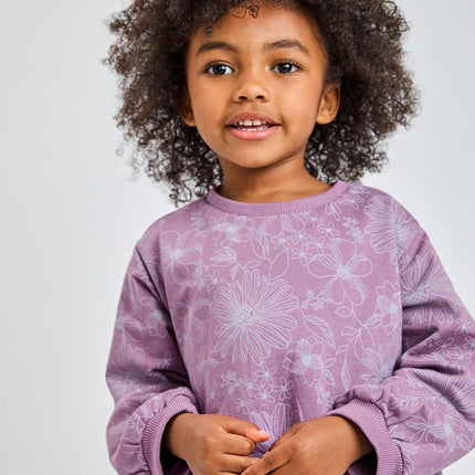 HonestBaby - Sweatshirt and sweatpants, Sketchy Floral Purple, 0-3 Meses