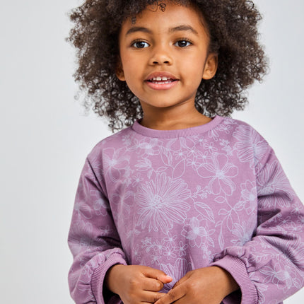 HonestBaby - Sweatshirt and sweatpants, Sketchy Floral Purple, 0-3 Meses