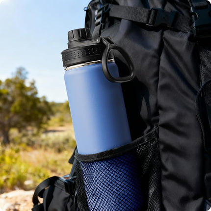 Mollcity 22oz/650ml Water Bottle-Stainless Steel Vacuum Insulated Sports Water Bottle with Leak Proof Spout Lid-Reusable Metal Wide Mouth Water Flask for Travel(Royal Blue)