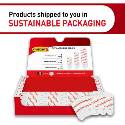 Command Small White Poster Strips, Indoor Use, 64 strips (PH024-64NA)