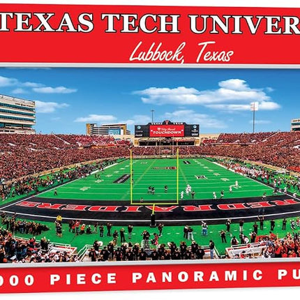 MasterPieces NCAA Texas Tech Red Raiders, Stadium Panoramic Puzzle, Jones AT&T, 1000 Pieces, Assorted, One Size