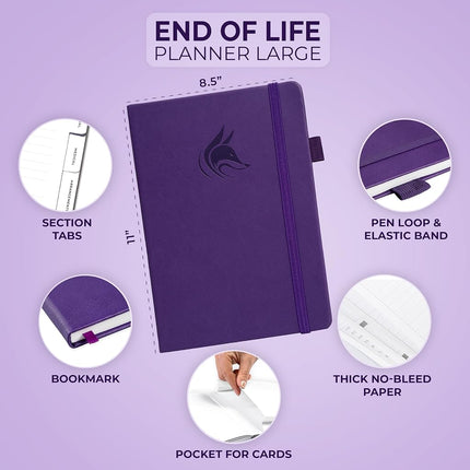 Clever Fox End of Life Planner, When I Die Organizer 8.5”x11” Purple
