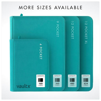 Vault X 4 Pocket Zip Trading Card Binder 160 Cards Exo-Tec (Teal)