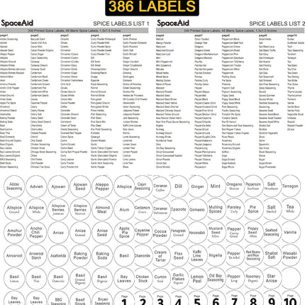 SpaceAid Spice Rack Organizer with 28 Spice Jars, 386 Spice Labels, Chalk Marker and Funnel Set for Cabinet, Countertop, Pantry, Cupboard or Door & Wall Mount - 28 Jars, 13.4" W × 10.8" H, White