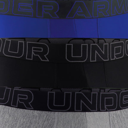 Under Armour Caleçon Boxerjock en mesh technique de performance pour homme, multipack, entrejambe 15 cm, confort toute la journée, acier chiné/noir/royal, 5XL