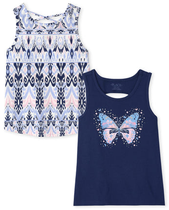 The Children's Place Girls Print Cross Back Tank T