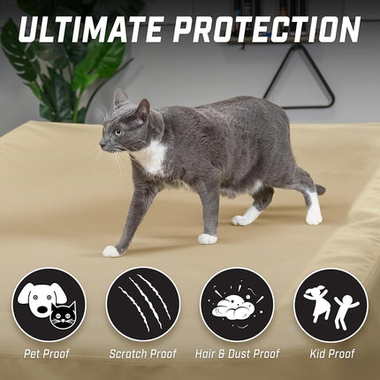 GoSports 9 ft Premium Leatherette Pool Table Cover - Waterproof & Tearproof - Heavy Duty Indoor & Outdoor Billiard Table Cover