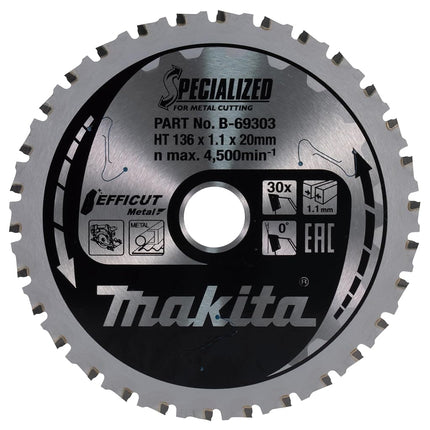 Makita B-69369 TCT Efficut Metal 33 Teeth Circular Saw Blade, 150 x 20 mm