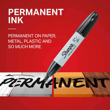 Paquete de 12 rotuladores permanentes Sharpie con punta biselada - ROJO